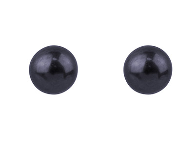 Orecchini A Perno Con Perla Nera Rotonda Da 4,5 Mm, Argento 925 - Immagine Standard - 1