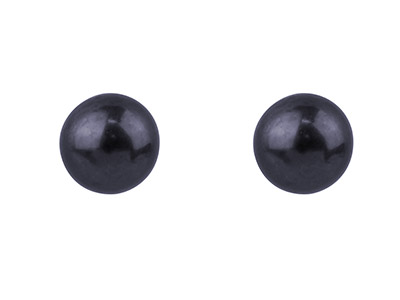 Orecchini Di Perle Coltivate Nere 4,5 Mm, Argento 925