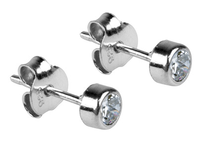 Orecchini Zirconia 4 Mm, Argento 925 - Immagine Standard - 2