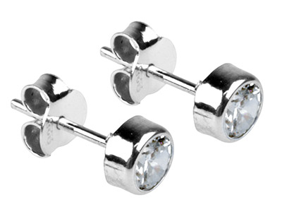 Orecchini Zirconia 5 Mm, Argento 925 - Immagine Standard - 2