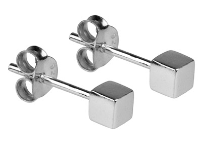 Orecchini Cubo 3,4 Mm, Argento 925 - Immagine Standard - 2