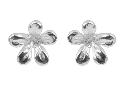 Orecchini A Forma Di Fiore 7,1 Mm, Argento 925