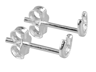 Orecchini A Ferro Di Cavallo 4 Mm, Argento 925 - Immagine Standard - 2