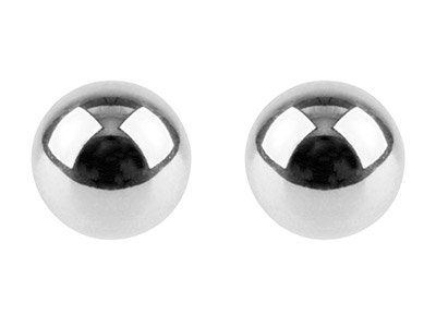 Orecchini A Perno Con Pallina Con Chiusura, 6 Mm, Argento 925, Paio - Immagine Standard - 1