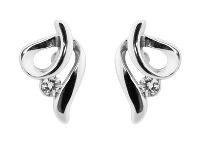 Orecchini Tourbillon Da 10 MM Con Zirconia Da 2 Mm, Argento 925