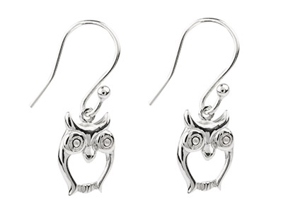 Orecchini Gufo 12 Mm, Argento 925