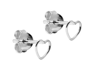 Orecchini A Cuore 4,4 Mm, Argento 925 - Immagine Standard - 2