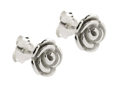 Orecchini Rosa, Argento 925 - Immagine Standard - 2