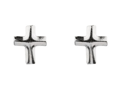Orecchini-Piccola-Croce,-Argento---925