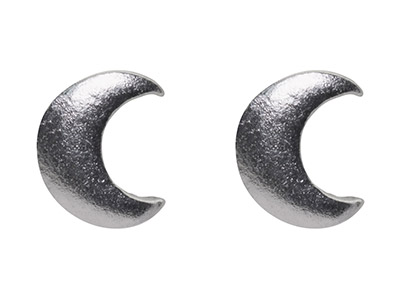 Orecchini A Perno, A Forma Di Luna Crescente, Argento 925 - Immagine Standard - 1