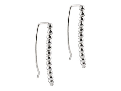 Orecchini A Fila Di Palline Da 2 Mm, Argento 925 - Immagine Standard - 2