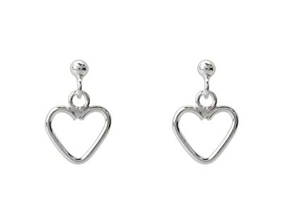 Orecchini Pendenti A Forma Di Cuore In Argento 925/1000 - Immagine Standard - 1