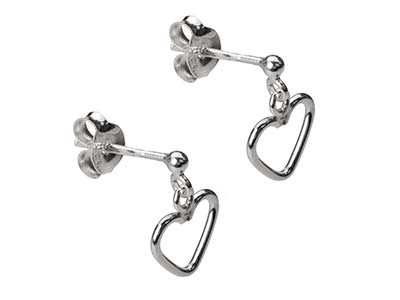 Orecchini A Cuore Traforati, Argento 925 - Immagine Standard - 2