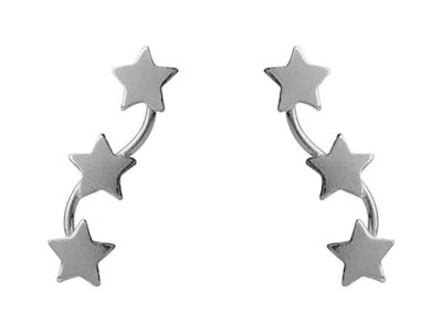 Orecchini A Barra Con Stelle In Argento Sterling 925/1000 - Immagine Standard - 1