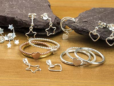 Orecchini Stelle Su Filo, Argento 925 - Immagine Standard - 3