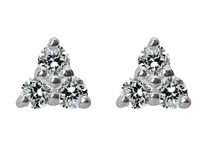 Orecchini Triangolo 3 Zirconia, Argento 925