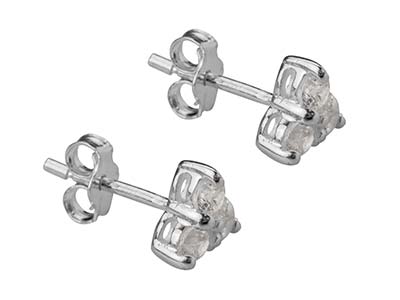 Orecchini Triangolo 3 Zirconia, Argento 925 - Immagine Standard - 2