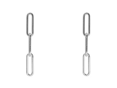 St Sil Large Link Chain Design Drop Earrings - Immagine Standard - 2