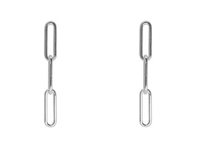 Orecchini Pendenti, Maglie Grandi, Argento 925 - Immagine Standard - 2