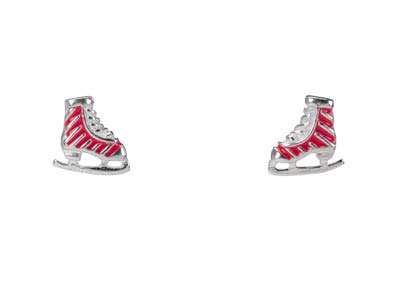 St Sil Ice Skating Boot Design Stud E/rings - Immagine Standard - 1