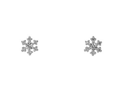 St Sil Snowflake With Cz Design Stud E/rings - Immagine Standard - 1