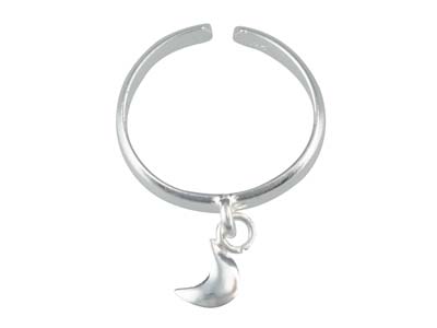 Anello Per Dita Dei Piedi, Charm Motivo Luna, Argento 925