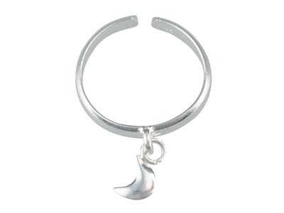 Anello Da Piede In Argento 925 Con Charm A Forma Di Luna - Immagine Standard - 1