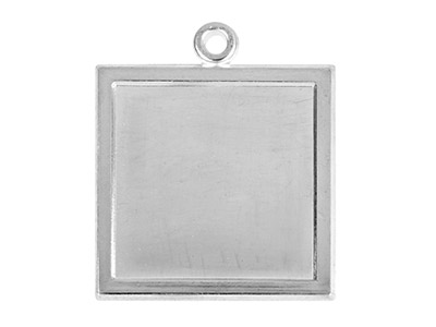 Ciondolo Quadrato Grezzo Con Cornice 1,5 X 14,5 Mm, Argento Fino Ricotto 100 Argento Riciclato